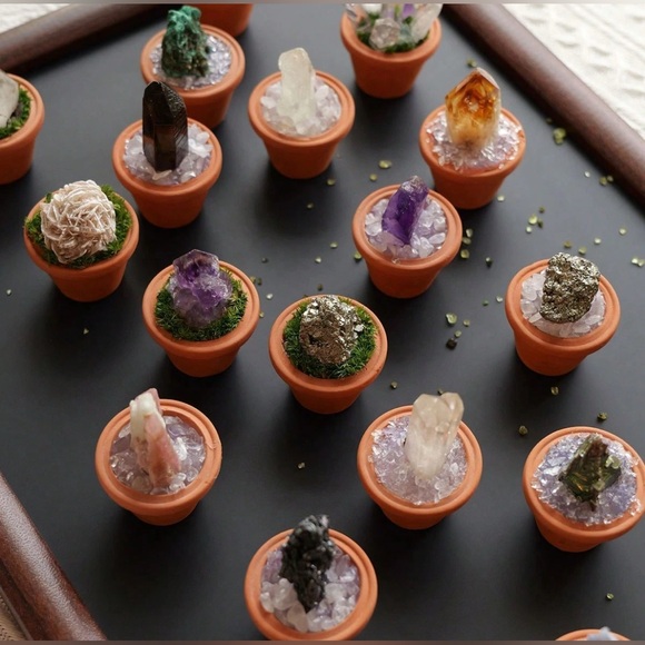 Clear Quartz Crystal in MINI Terracotta Pot - Picture 5 of 5